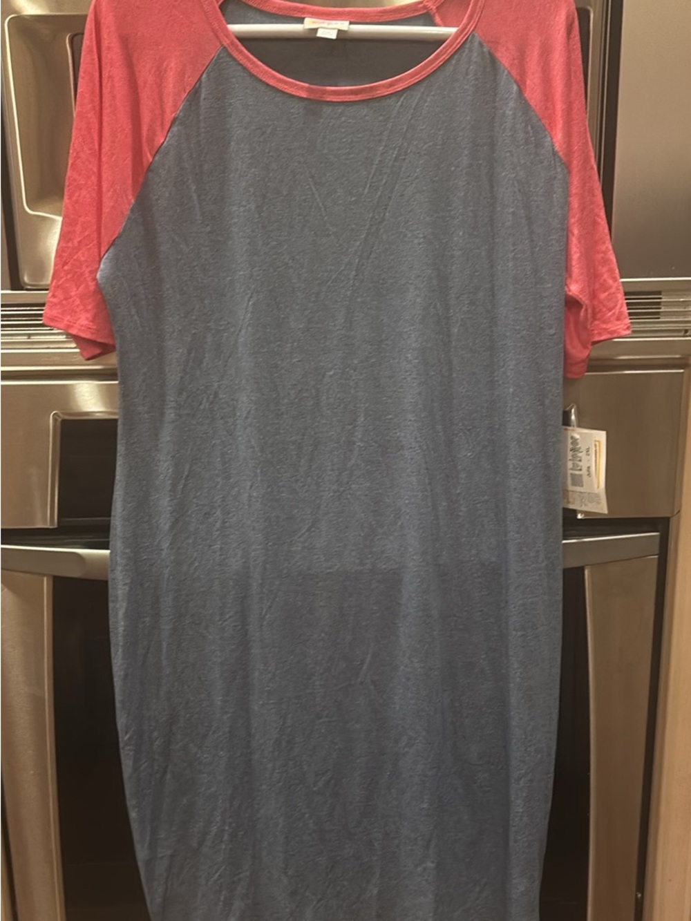 LuLaRoe Red & Navy Short Sleeve Dress